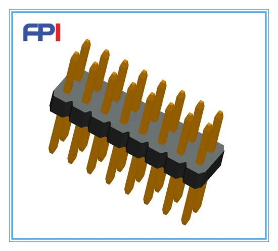 tipo conector de la INMERSIÓN del jefe del Pin de la echada de 2.54m m de la fila doble de la serie N 16 pines